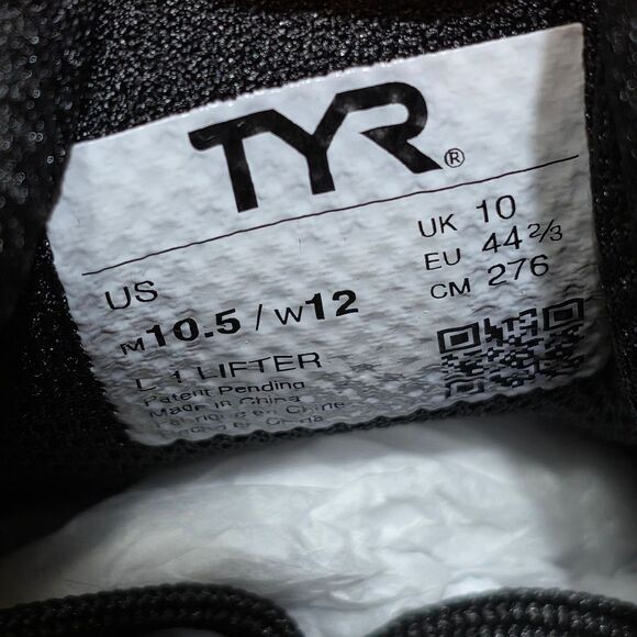 TYR L-1 Lifter Limited Edition Squat University Lifting Shoes Black Gold 10.5 - Picture 7 of 7